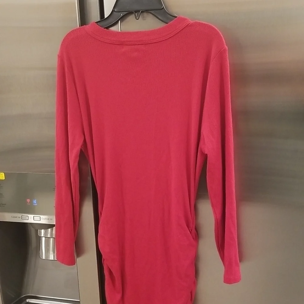 💕MICHAEL STARS💕 Christina Midi Ruched Sheath Dress ~ Heart Red Large L NWT - Picture 8 of 14